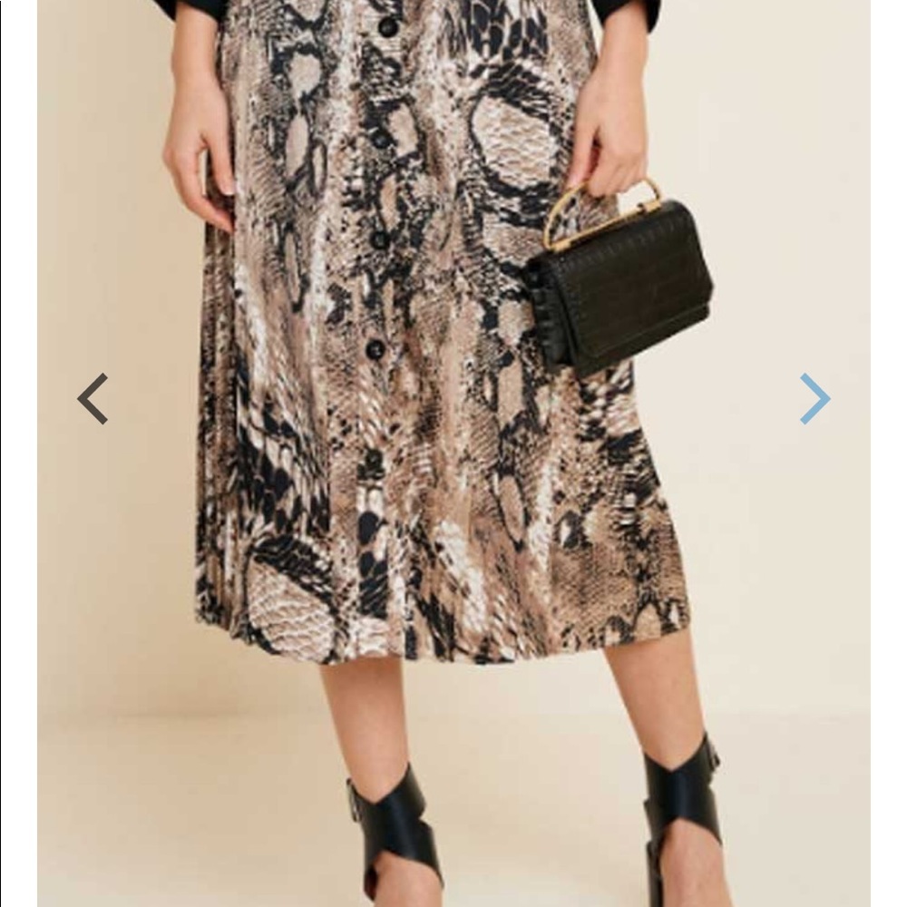 Hayden Snakeskin Animal High-Waist Midi Skirt